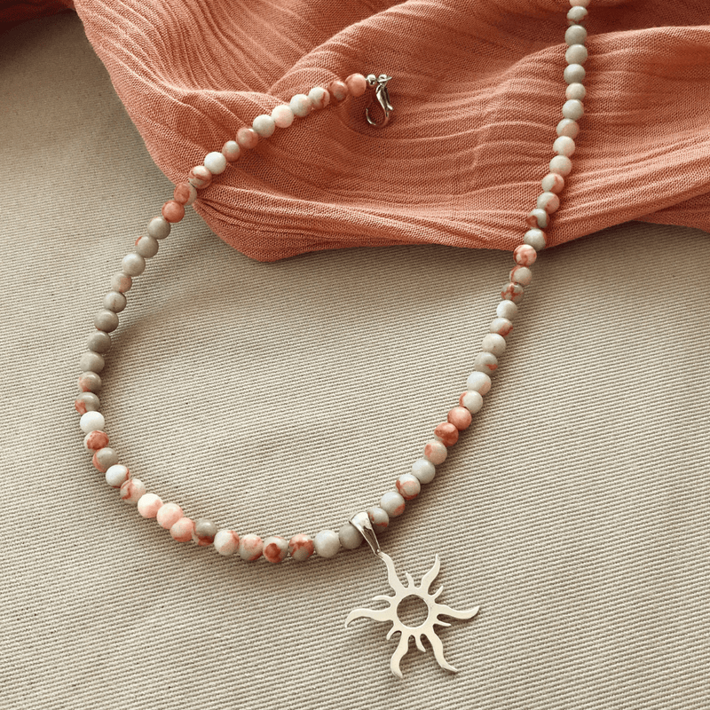 Surya Pink Agate Necklace