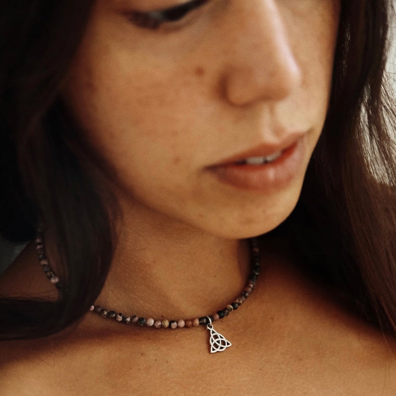 Gaia Black Rhodonite Necklace